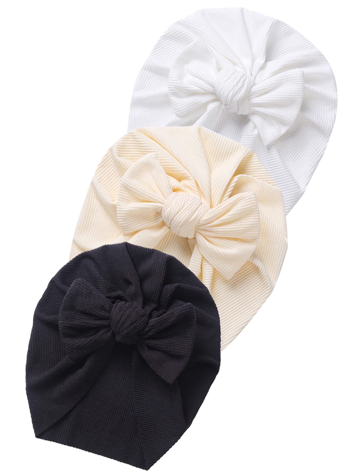 SEAUR Baby Hat Beanie Newborn Hospital Hats Girl Hat with Bow Baby Turban Hats Knot Infant Hat Cotton Soft Cute Beanies Caps Toddler Headwrap C5