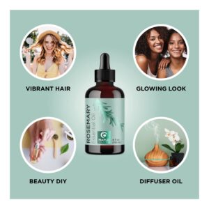 Maple Holistics Hair Regrowth Bundle - Pure Rosemary Oil for Hair Growth with Boost Hair Thickening Serum with Peppermint Black Castor Oil and More - Advanced Biotin Hair Growth Serum with Rosemary