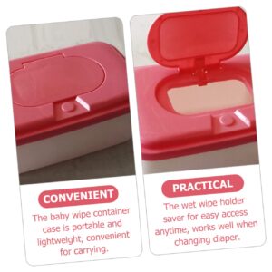 Hohopeti 2 Pcs Wipes Dispenser Wipe Holder with Lid Box Case Keeps Wipes Fresh Refillable Wipes Container for Baby and Adult Use Bathroom and Travel Wipe Holder