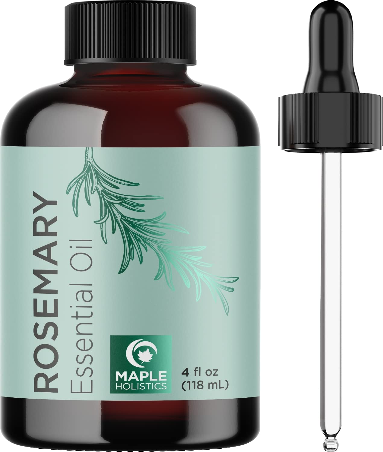 Maple Holistics Hair Regrowth Bundle - Pure Rosemary Oil for Hair Growth with Boost Hair Thickening Serum with Peppermint Black Castor Oil and More - Advanced Biotin Hair Growth Serum with Rosemary