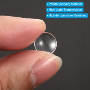 PATIKIL Diameter 10mm Double Convex Lens, 10 Pcs Acrylic LED Optical Convex Condenser Lens for Physics Classrooms Labs, Transparent