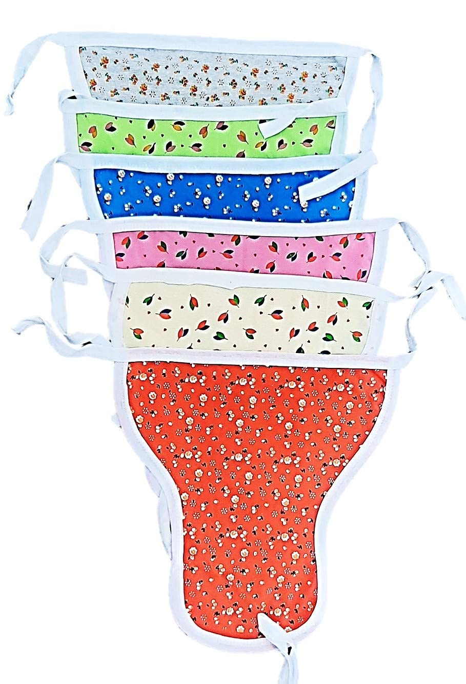 BlueQueen Baby's Cotton Cloth Diapers/Langot Washable and Reusable Nappies (Multicolour, 0-6 Months) Pack of 10 Pieces | Cloth Diapers Reusable for Boys and Girls, Baby Diaper