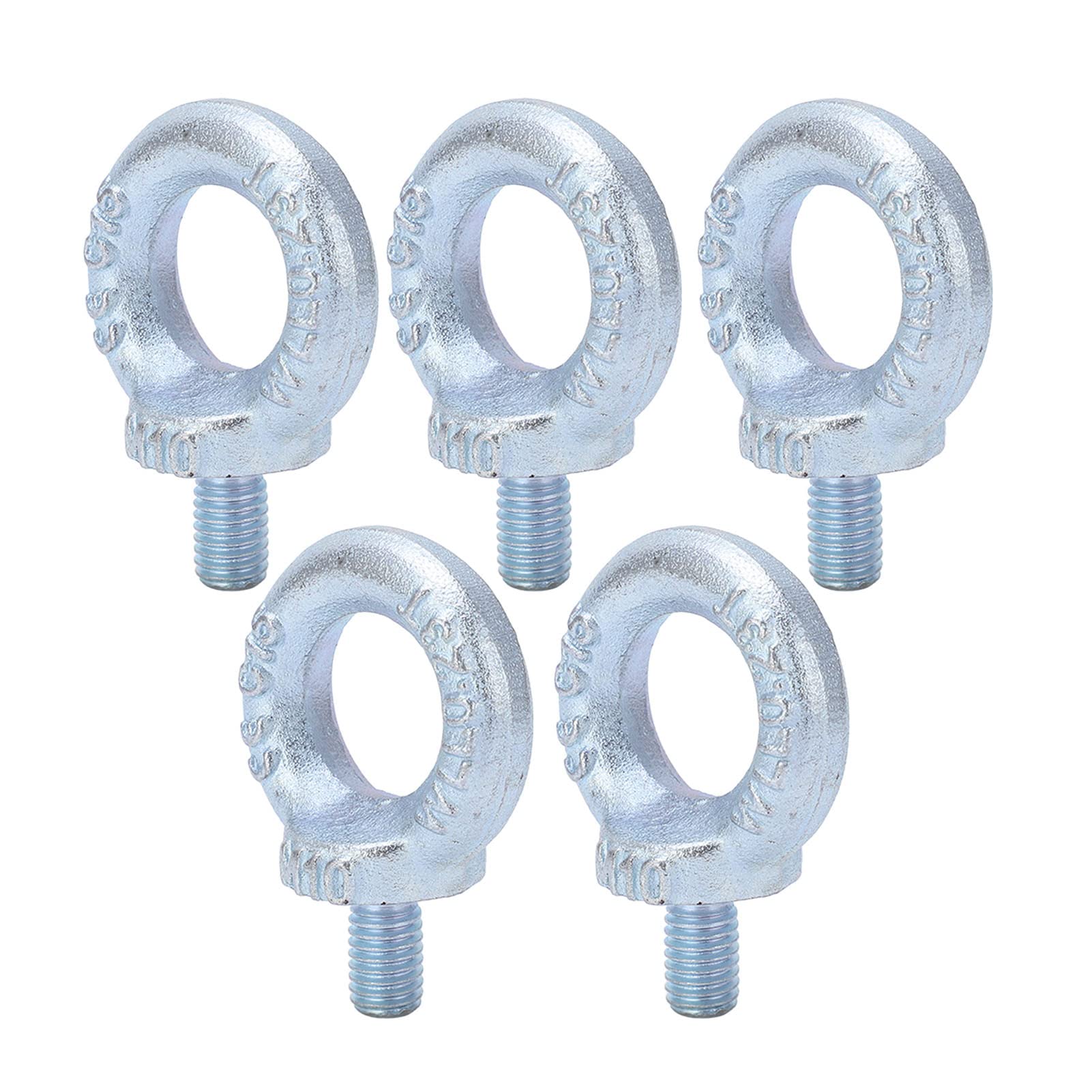 Lifting Ring Eye Bolt, Durable Anti Rust Q235 Steel Clear Thread Machinery Shoulder Eye Bolt 5PCS for Construction for Auto(M10)