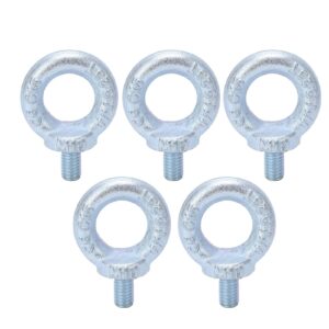 Lifting Ring Eye Bolt, Durable Anti Rust Q235 Steel Clear Thread Machinery Shoulder Eye Bolt 5PCS for Construction for Auto(M10)