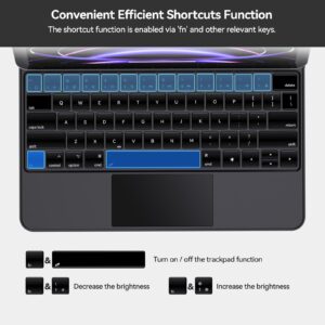 AUSDOM Magic-Style Keyboard Case for 2024 iPad Air 13(M2) and iPad Pro 12.9 (6th/5th/4th/3rd Gen), Magnetic Floating Wireless Backlit Rechargeable Bluetooth Keyboard with Multi-Touch Trackpad, Black