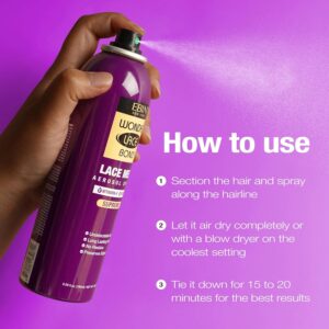 EBIN NEW YORK Wonder Lace Melt Aerosol Spray | Preserves Edges & Undetectable Lace | Long lasting hold | No Residue | Vitamin E + Biotin Infused (180ml./ 6.08oz)