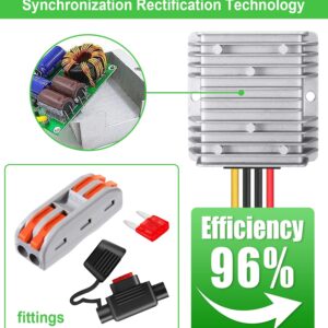 EAGWELL DC to DC Converter,36V 48V to 12V Step Down Converter Regulator 20A 240W Golf Cart Low Voltage Reducer Buck Transformer Waterproof