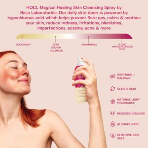 BASE LABORATORIES Hypochlorous Acid Spray for Face & Skin | 8 oz | Magic Facial Spray Daily Skin Repair Solution for Sensitive Skin, Redness, Irritations, Eczema, Acne. Hypochlrous HOCL Molecule Spray