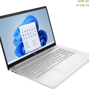 HP 2022 Latest Laptop - 12th Gen Inter Core i7-1255U - 17.3" Diagonal, HD+ (1600 x 900) - Touch - 16GB DDR4-512GB PCIe NVMe SSD - Backlit Keyboard - WiFi 6 - HDMI1.4b - Webcam - Windows 11 Home