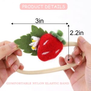 Agkvw Strawberry Hairband - Felt Strawberry Headband for Baby Girls, 1st Birthday Decorations, Baby Headband for New Born Shooting