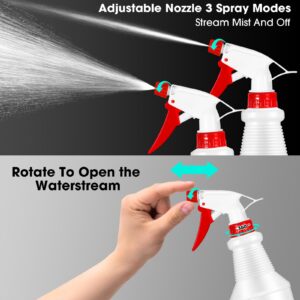 18 Pack Spray Bottles 16 Oz Plastic Spray Bottles Refillable Empty Spray Bottles Clear Spray Bottle with Label Funnels and Adjustable Nozzle Spray Bottle for Cleaning Solutions, Hair Spray