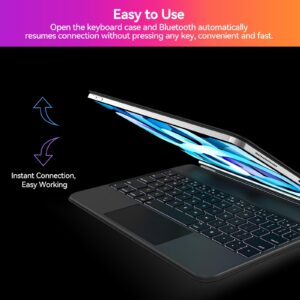 AUSDOM iPad Keyboard Case for iPad Pro 11 & Air 11 (M2, 2024) and iPad Air 5th &4th Generation, Magnetic Keyboard Case with Multi-Touch Trackpad for iPad Pro 11”1st /2nd /3rd/4th Gen, Backlit