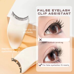 HOSAILY Lashes Buddy False Eyelash Applicator Tool Kit Eye Lash Comb Eyelashes Separator Curler Lash Clip Tweezers Eye Makeup Tool 2 Pack Fake Eyelashes Buddy Tool More Convenient to Wear Lashes