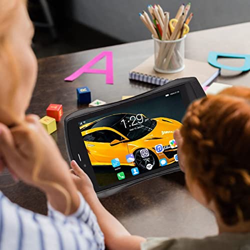 Vikye 7 Kids Tablet, 7 Display, 2G RAM 32G ROM 5G WiFi Dual Band LED Display Kids Tablet, Sports Car Shape Tablet PC Compatible with Android 10 (US Plug)