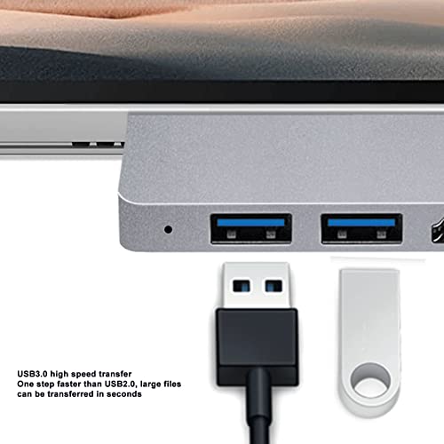 Docking Station for Microsoft Pro 8 9 X, 6 in 2 USB C Hub with 1x 4K Adapter 1xUSB C PD 2X USB 3.0 Port 1xSD 1xTF Card Reader, Converter Combo Adaptor (Silver)