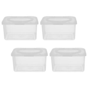 wet wipe dispenser portable baby wipes dispenser clear refillable tissue box on- the- go wipes dispenser baby wipes holder for car outdoor bathroom 4pcs