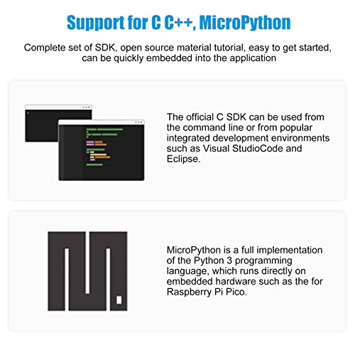 Mini USB Micro Controller Board Development Board, Micro Controller Mini Development Board for Raspberry Pi RP2040 Dual Core ARM Cortex M0+ Processor Microcontroller