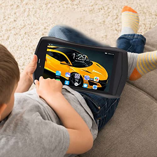 Vikye 7 Kids Tablet, 7 Display, 2G RAM 32G ROM 5G WiFi Dual Band LED Display Kids Tablet, Sports Car Shape Tablet PC Compatible with Android 10 (US Plug)