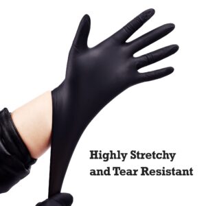 TitanFlex Disposable Nitrile Exam Gloves, 6-mil, Black, XL 100-ct Box, Heavy Duty Disposable Gloves, Cooking Gloves, Mechanic Gloves, Latex Free Gloves, Food Safe Rubber Gloves for Food Prep