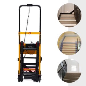 Electric Folding Stair Climbing Hand Truck Cart Dolly, Heavy Duty Electric Climber Moving Dolly, for Furniture Family Logistics Warehouse, 6 Wheels 330lbs