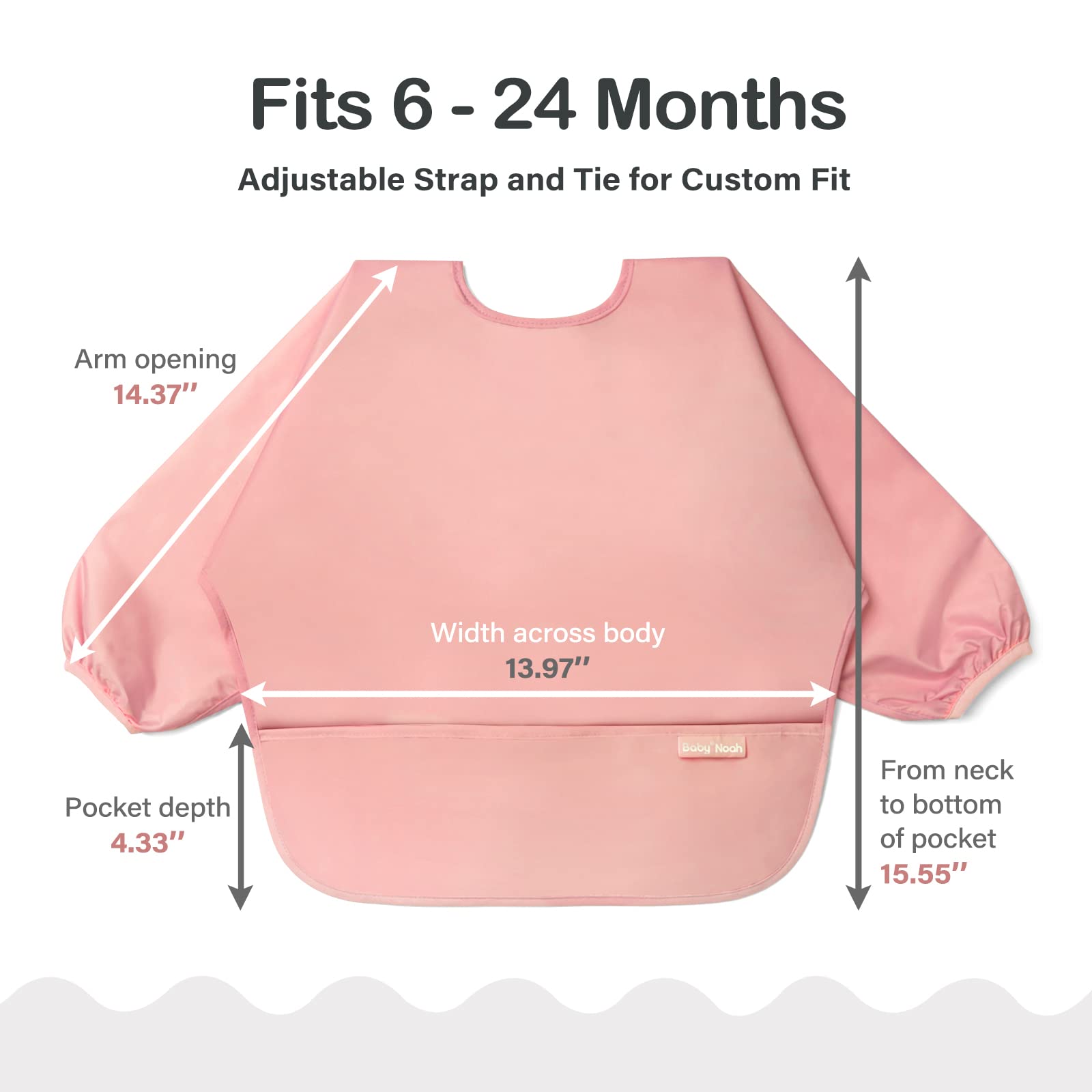 Zoosa Baby Long Sleeve Waterproof Bibs for Baby Boy Girl,Baby Led Weaning Smock Outfit for Toddler 6 Months-2 Years,Machine Washable