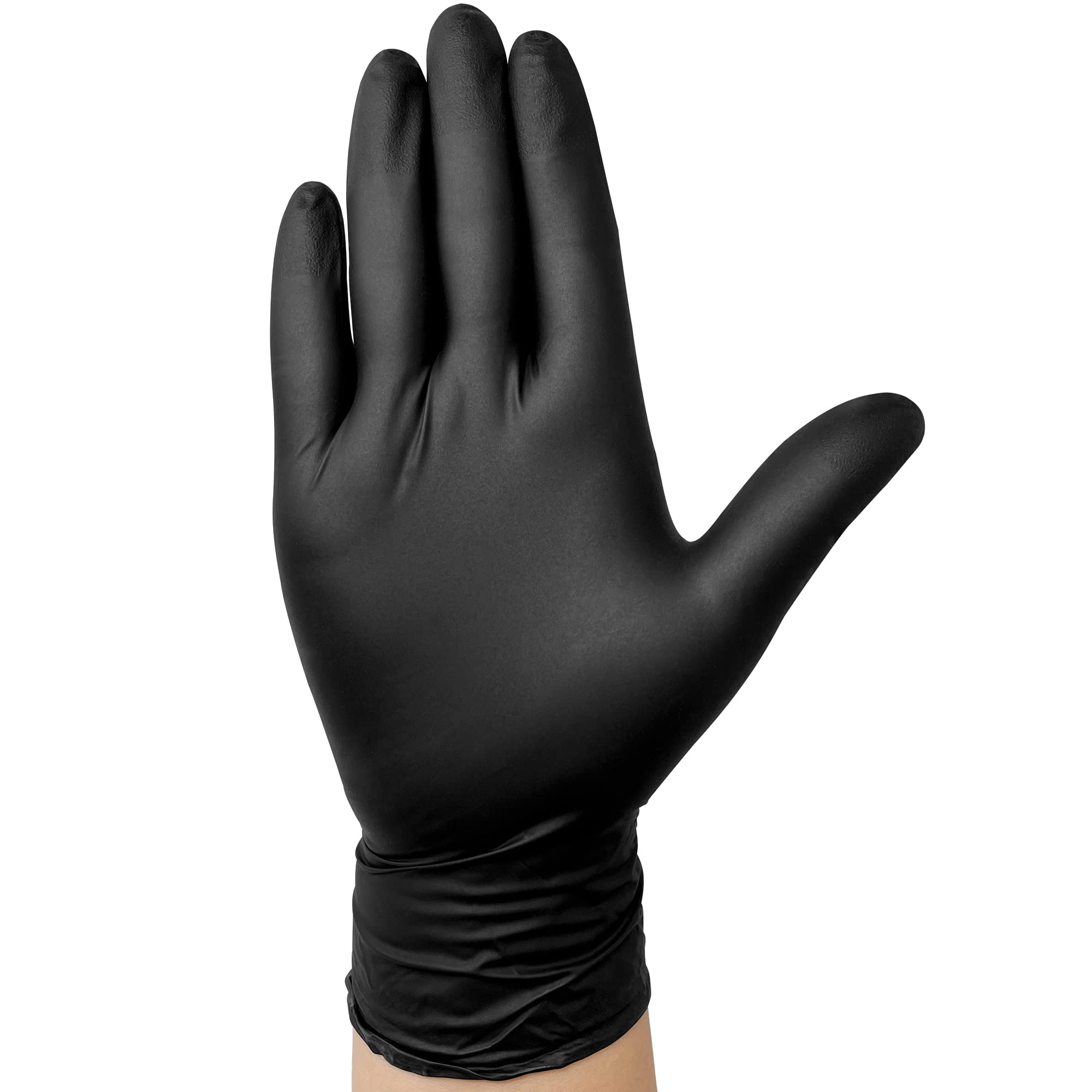 TitanFlex Disposable Nitrile Exam Gloves, 6-mil, Black, XL 100-ct Box, Heavy Duty Disposable Gloves, Cooking Gloves, Mechanic Gloves, Latex Free Gloves, Food Safe Rubber Gloves for Food Prep