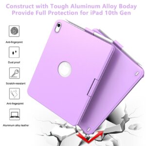 GGH Touchpad Keyboard Case for iPad 10th Generation,Multi-Touch Trackpad Keyboard Case with Apple Pencil Holder,360°Rotatable Protective Cover for Apple 2022 10.9-inch iPad(Light Purple)