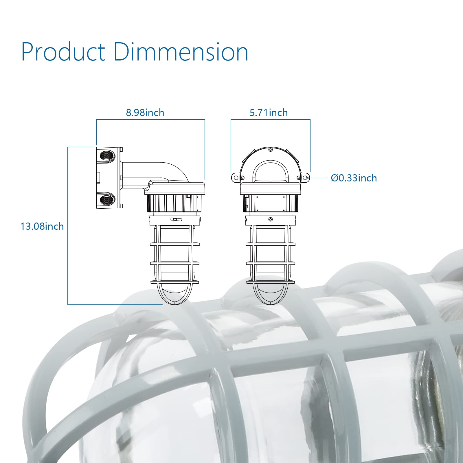 Sokply LED Explosion Vapor Proof Light UL844 Certified 30W 4200LM (120W HPS Eqv.), Class I Division II Hazardous Locations Industry Luminaires AC100-277V IP66 Waterproof, O Series