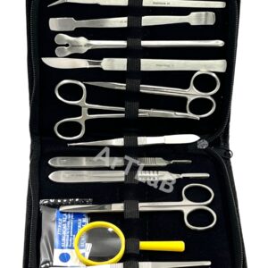 New Premium Stainless Steel Biology Lab/Anatomy/Medical Student Dissection Kit Set - Scalpel Knife Handle,Blades, Forceps, Scissors and Tweezers- Medical Students and Veterinary (Set of 34 Each)