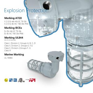 Sokply LED Explosion Vapor Proof Light UL844 Certified 30W 4200LM (120W HPS Eqv.), Class I Division II Hazardous Locations Industry Luminaires AC100-277V IP66 Waterproof, O Series