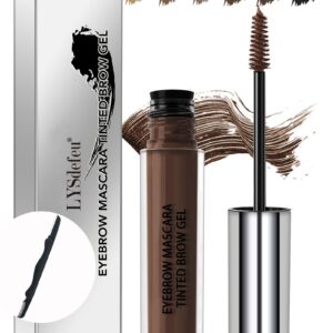 Waterproof Tinted Brow Gel-Long Lasting SmudgeProof Liquid Eyebrow Makeup,Eyebrow Mascara Tinted Brow Glue,Brow Filler Tint,Volumizing Enhance Brow Mascara,With Brow Razor Brush for Women-04Dark Brown