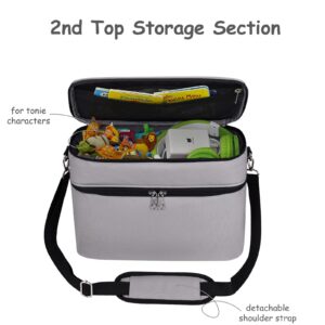 Bevegekos Storage Carrying Case Bag for Tonies/Storypods Accessories, for Tonie Characters, Charging Station & Headphone, Case Only (Large, Grey)