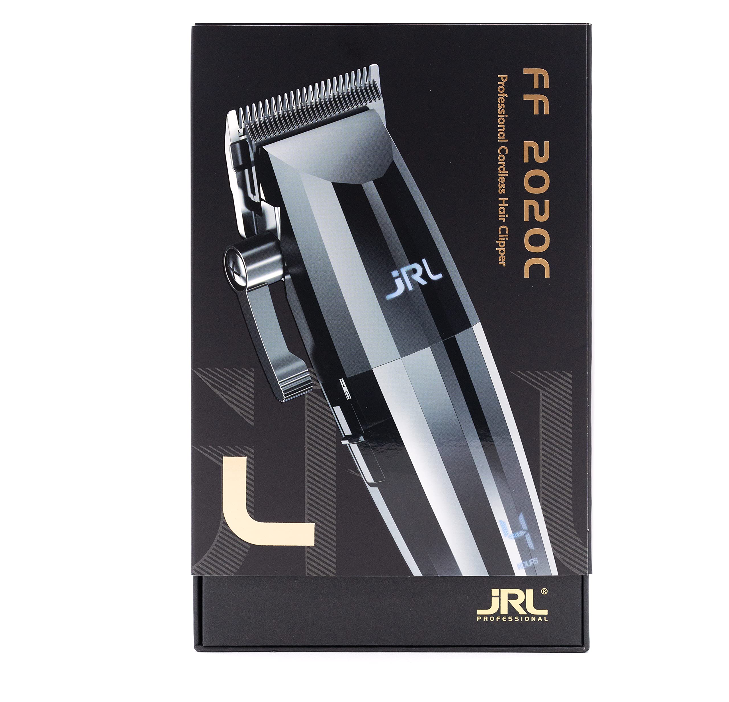 Amazon Series JRL Fresh Fade 2020C Clipper - Professional Hair Clippers w/Cool Blade Technology for Men's Grooming - Rechargeable Clippers w/LCD Display and Corrosion Proof (Silver)