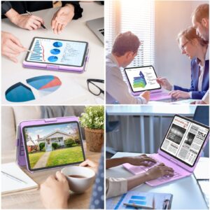 GGH Touchpad Keyboard Case for iPad 10th Generation,Multi-Touch Trackpad Keyboard Case with Apple Pencil Holder,360°Rotatable Protective Cover for Apple 2022 10.9-inch iPad(Light Purple)