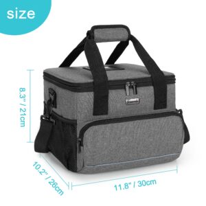 Trunab Insulated Medical Bag with Adjustable Dividers, Medicine Supplies Water-Resistant Bag for Home, Travel, Camping, Empty Bag - Patented Design,Grey