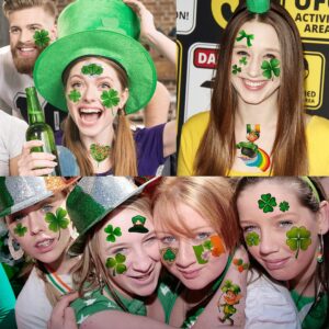 VANTATY 32 Sheets 248+ PCS St Patricks Day Tattoos For Kids Girls Boys Women Men Adults, Saint St. Patrick's Day Accessories Shamrock Temporary Tattoo Stickers, Lucky Clover Tattoo Irish Party Favor