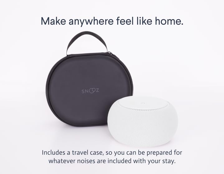 SNOOZ Pro - Smart White Noise Machine & Travel Case - Real Fan Inside, Non-Looping White Noise, Adjustable Tone & Volume - App-Based Remote Control & Sleep Timer (Cotton)