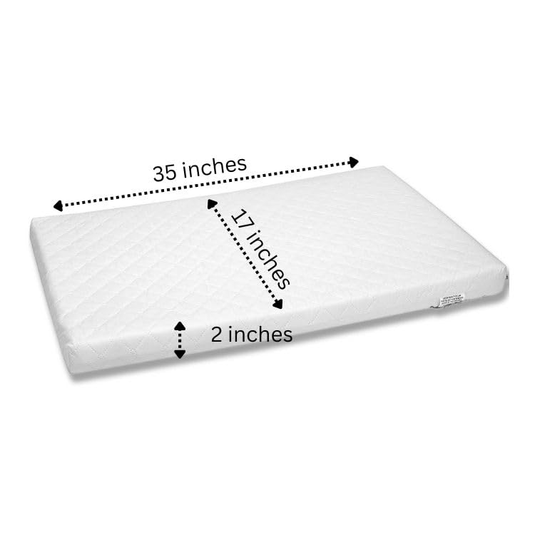 First Essentials Bassinet Cradle Mattress Pad (Rectangle, 17X35) for Newborn Comfort Breathable Easy Clean Hypoallergenic Waterproof Made in USA