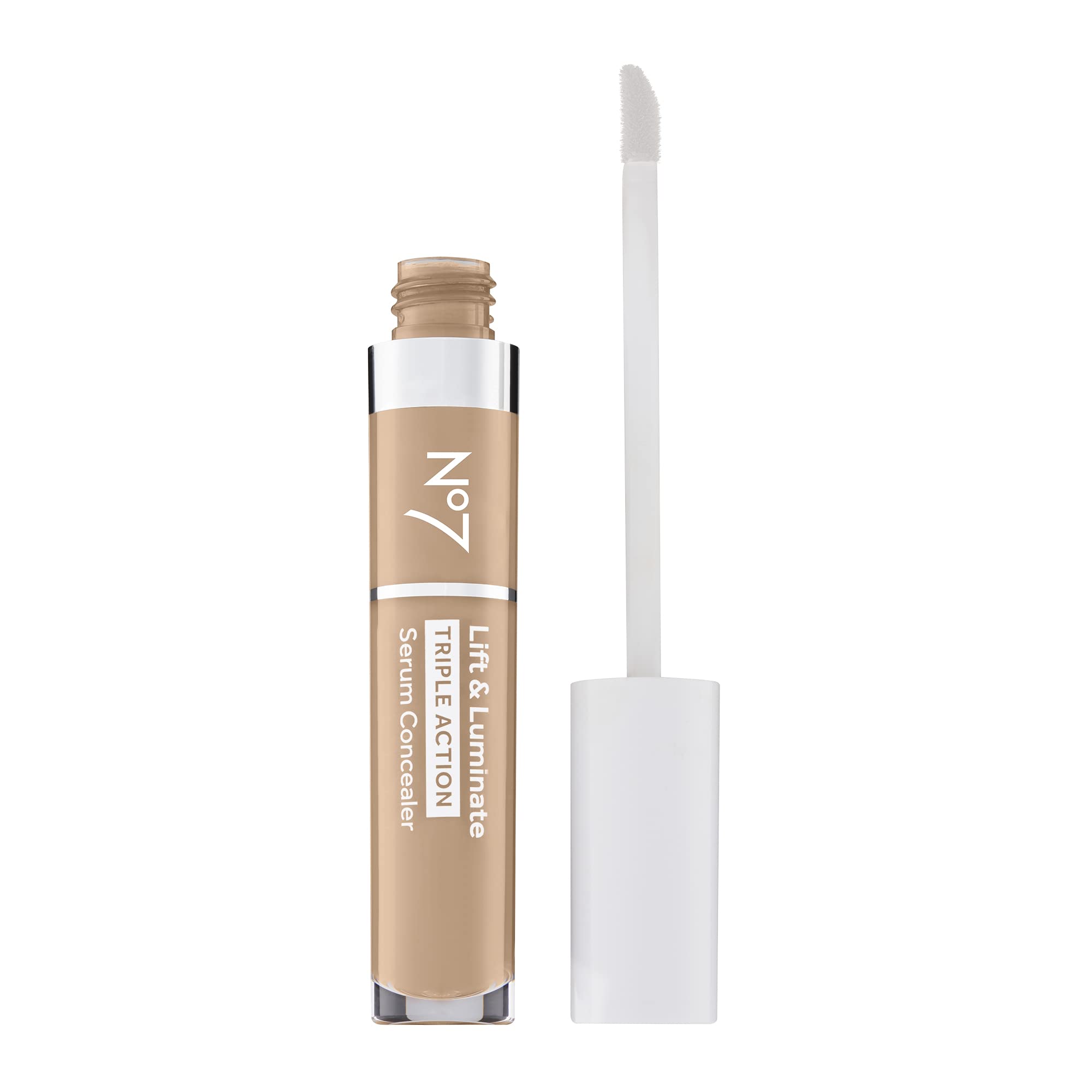 No7 Lift & Luminate Triple Action Serum Concealer - Light - Anti Aging Liquid Concealer Makeup for Blemishes & Dark Circles - Medium to Full Coverage Concealer for Face (8ml)