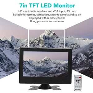 7inch Computer Monitor, 1024x600 1080P TFT LCD HD Color Gaming Display Screen Compatible with VGA, AV, BNC, USB, DC Input Interface, Built in Speakers, for Car, RV