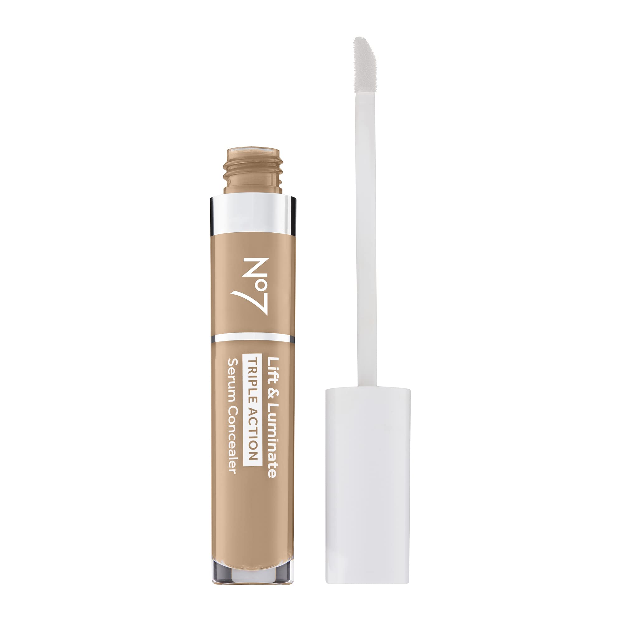 No7 Lift & Luminate Triple Action Serum Concealer - Light Medium - Anti Aging Liquid Concealer Makeup for Blemishes & Dark Circles - Medium to Full Coverage Concealer for Face (8ml)