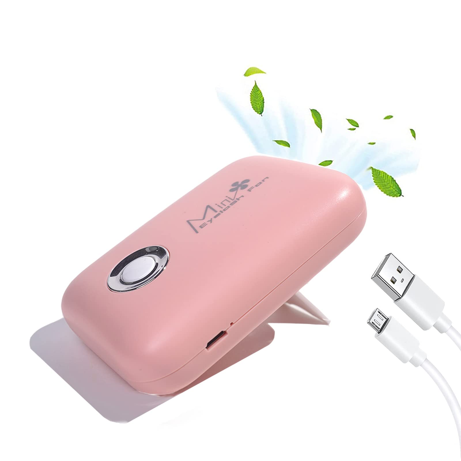 Lash Fan Dryer, AREMOD Eyelash Extensions Fan USB Air Cooling Blower Handheld Eyelash Dryer Mini Lash Fan with Sponge for Lash Extensions Supplies (Pink)