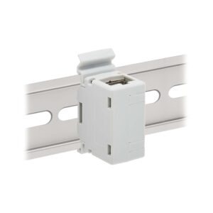 Tripp Lite DIN-Rail Cat6a RJ45 Shielded in-Line Mountable Snap-in Coupler & PoE++, EMI/RFI Shielding, Backwards Compatible, Female-to-Female, TAA Compliant, Manufacturer's Warranty (N235-D01-SH-6A)