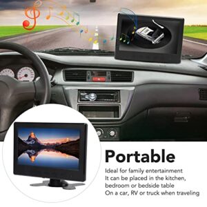 7inch Computer Monitor, 1024x600 1080P TFT LCD HD Color Gaming Display Screen Compatible with VGA, AV, BNC, USB, DC Input Interface, Built in Speakers, for Car, RV