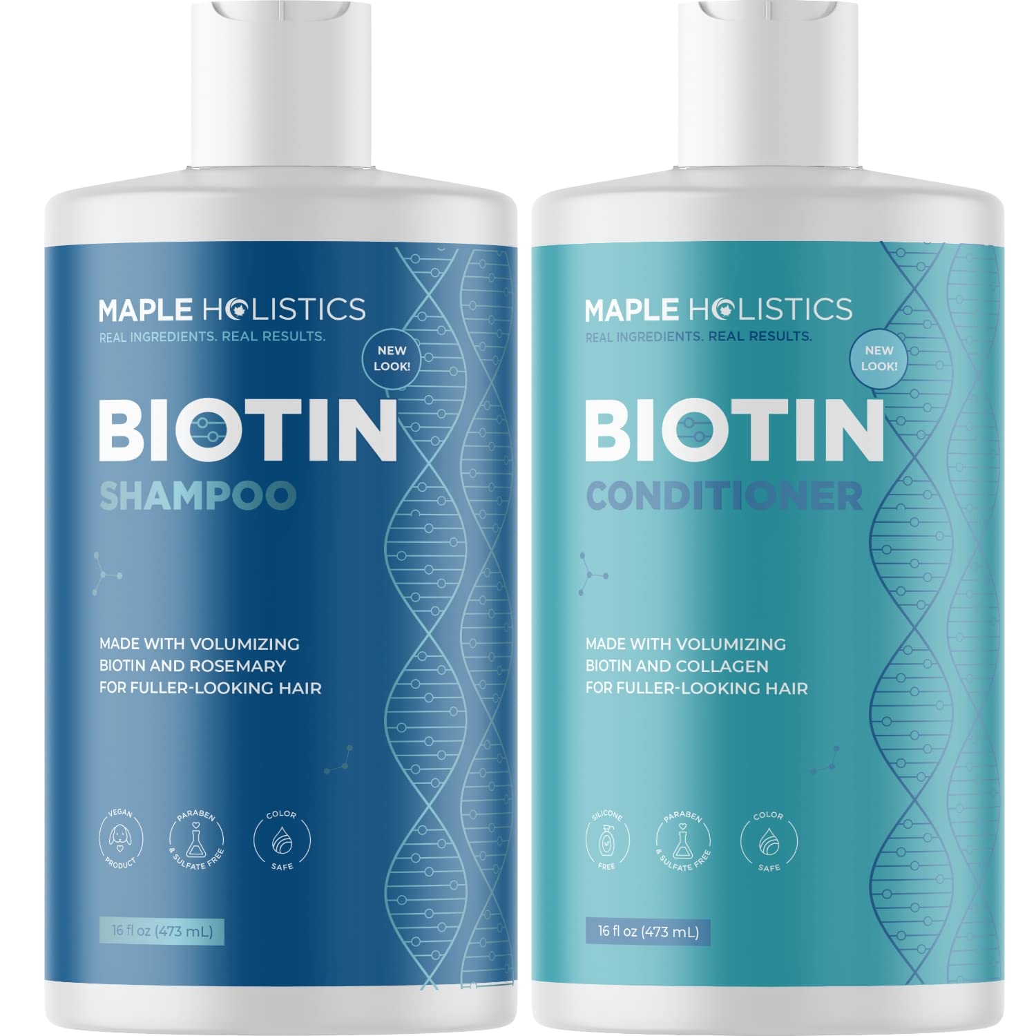 Maple Holistics Volumizing Hair Care Set - Biotin Shampoo and Conditioner with Rosemary Essential Oil and Pumpkin Seed Oil