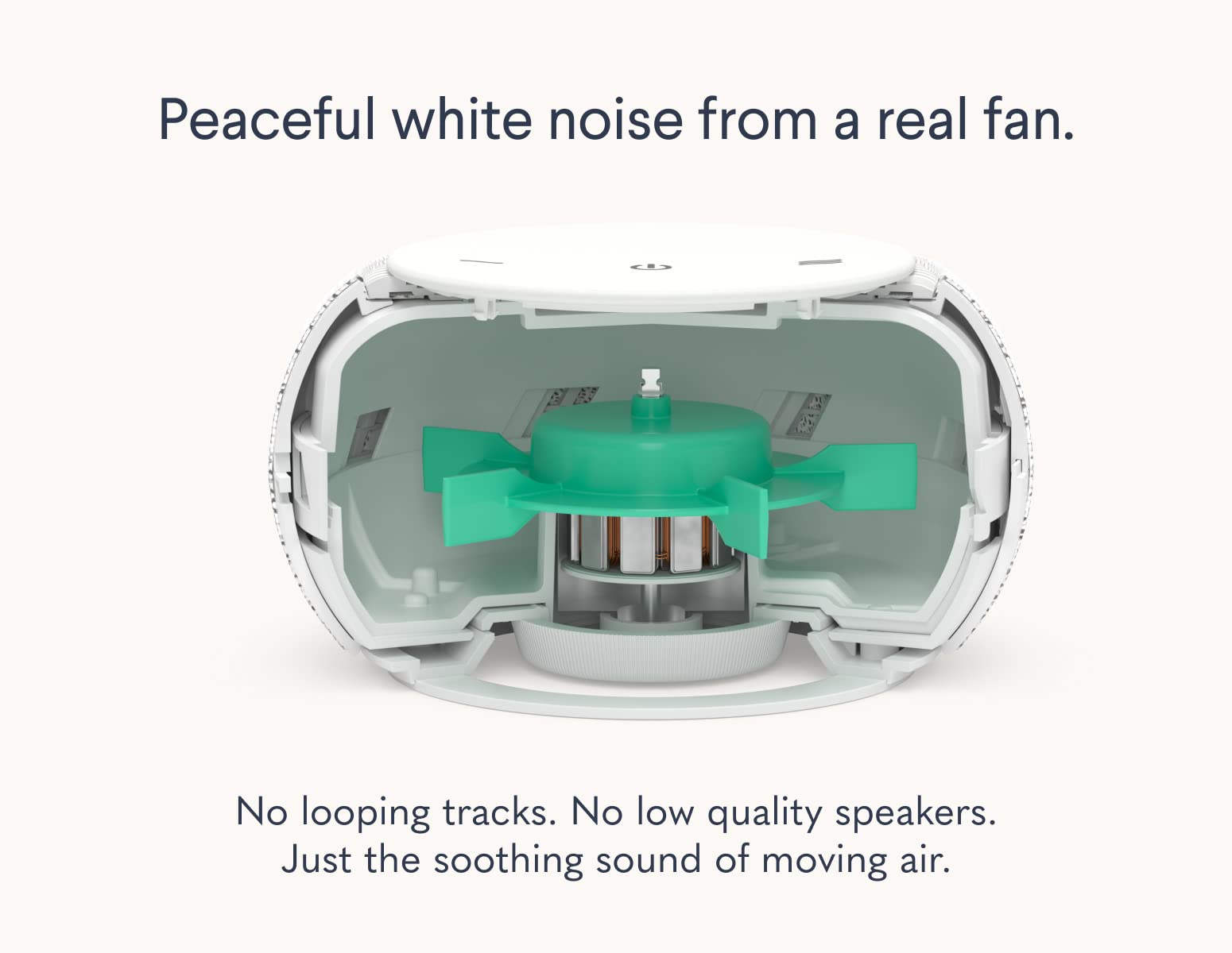 SNOOZ Pro - Smart White Noise Machine & Travel Case - Real Fan Inside, Non-Looping White Noise, Adjustable Tone & Volume - App-Based Remote Control & Sleep Timer (Cotton)