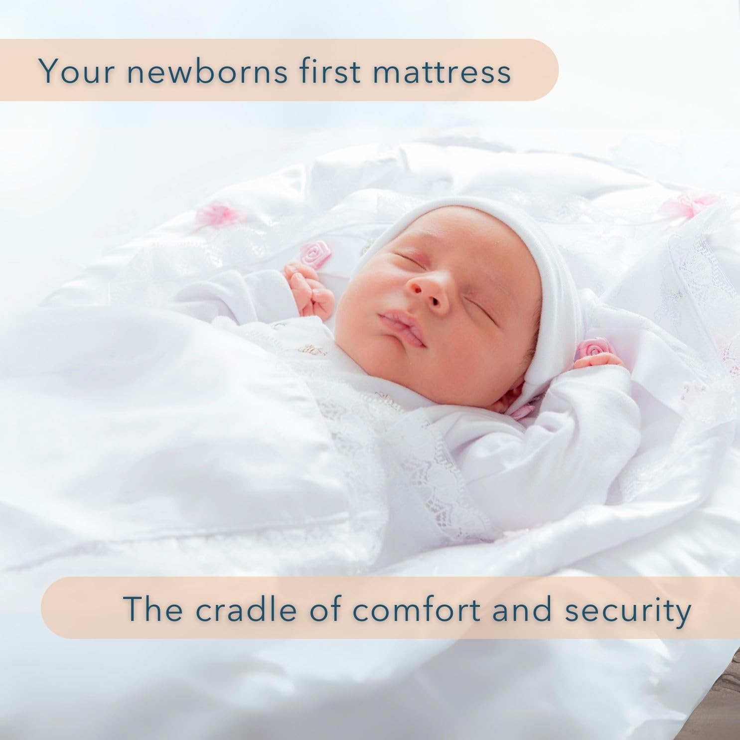 First Essentials Bassinet Cradle Mattress Pad (Rectangle, 17X35) for Newborn Comfort Breathable Easy Clean Hypoallergenic Waterproof Made in USA