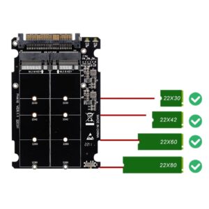 Septpenta NGFF M Key to M.2 NVME SSD Enclosure, High Speed Signal Enhancement Technology, NVME NGFF to SFF 8639 Adapter, with Switch Indicator Function Supports NVMe SSD and SATa NGFF SSD(White)