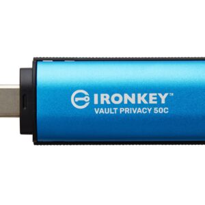 Kingston Ironkey Vault Privacy 50 USB-C 32GB Flash Drive | FIPS 197 Certified | XTS-AES 256-bit | BadUSB and Brute Force Protection | Mult-Password Option | IKVP50C/32GB