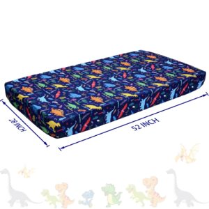 Cloele Dinosaur Fitted Crib Sheet - Baby 100% Polyester 1 Pack Crib Sheet for Standard Crib and Toddler Mattresses - Blue Nursery Bed Sheet Crib Mattress Toddler Sheet for Baby Boys